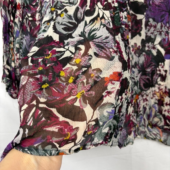 Lucky Brand Women Long Sleeve Tunic Blouse 1X Boho Peasant Festival Fairy Forest - Picture 3 of 11